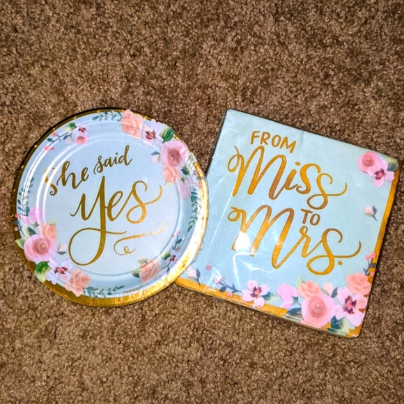 Amscan Other - Plates and napkins for bridal shower